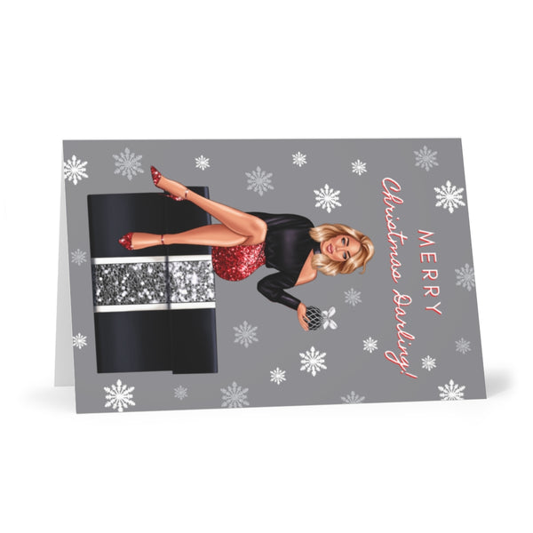 Holiday Greeting Cards: Merry Christmas Darling - Red/Black