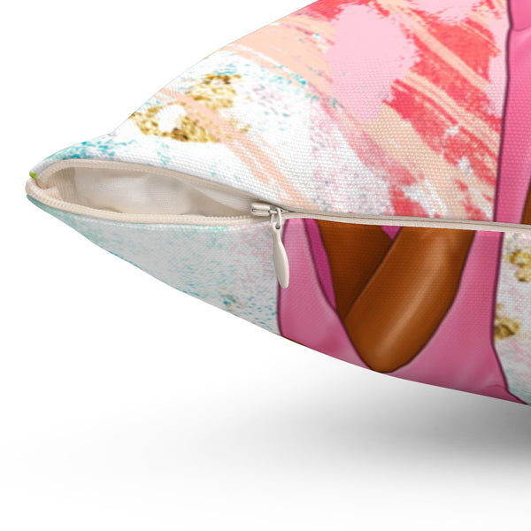 Never Give Up Pillow (Pink)