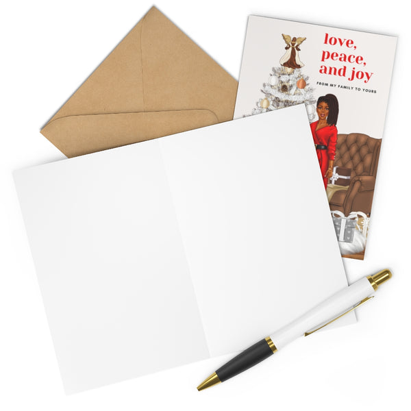 Holiday Greeting Cards: Love, Peace & Joy Holiday - Red