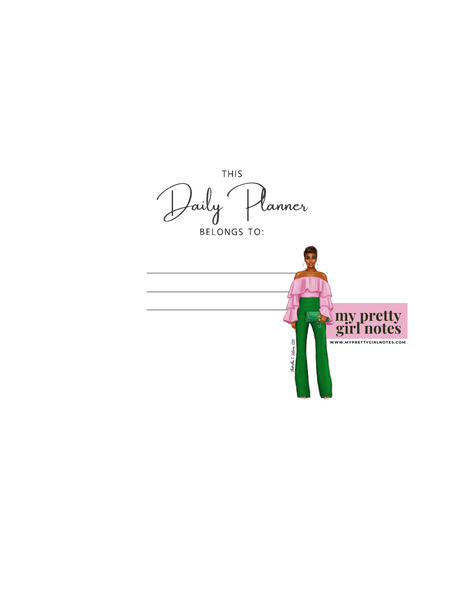 Throw Glitter: Undated Hourly Daily Planner - Brown