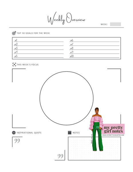 Throw Glitter: Undated Hourly Daily Planner - Brown