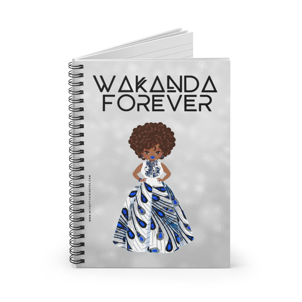 WAKANDA Forever Notebook - Blue (Brown Afro)