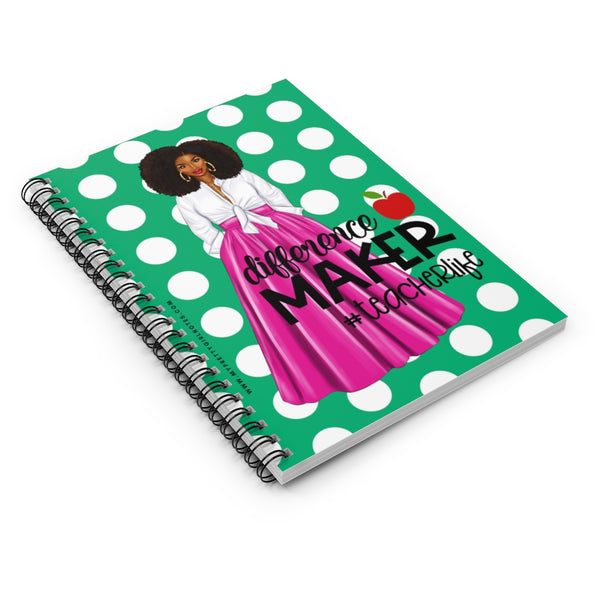 Difference Maker Notebook - Green Polka Dots