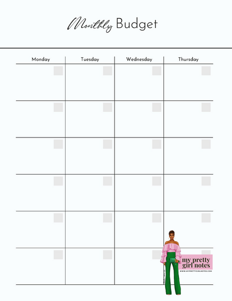 Build Your Empire: Undated Monthly Budget Planner - Black