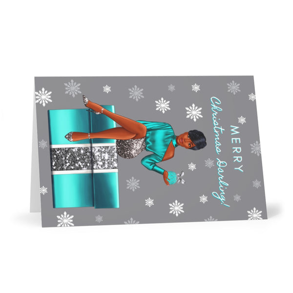 Holiday Greeting Cards: Merry Christmas Darling - Teal