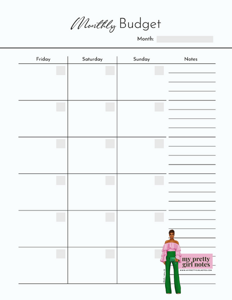 Build Your Empire: Undated Monthly Budget Planner - Black