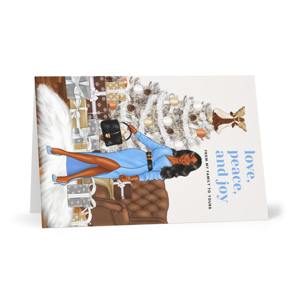 Holiday Greeting Cards: Love, Peace & Joy Holiday - Blue