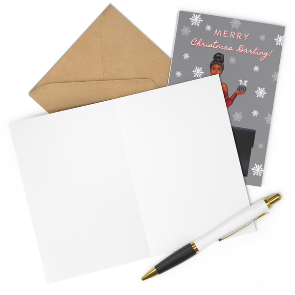 Holiday Greeting Cards: Merry Christmas Darling - Red