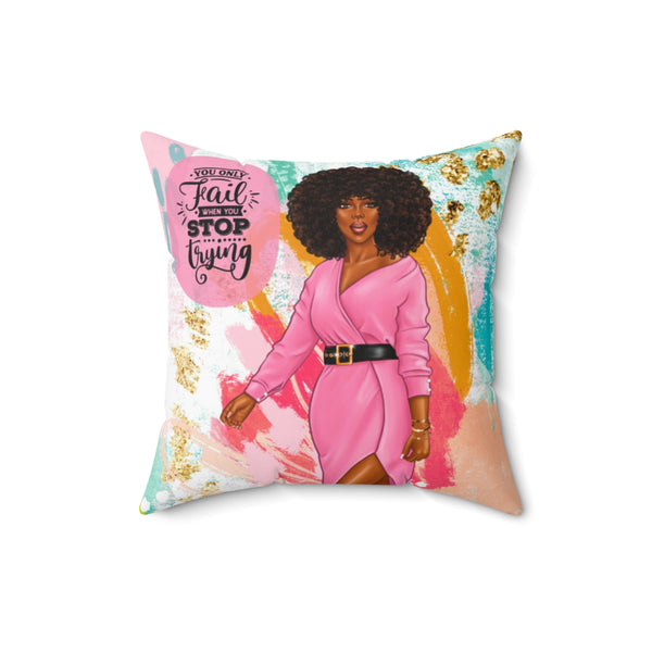Never Give Up Pillow (Pink)