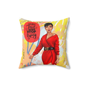 Never Give Up Pillow (Crimson)