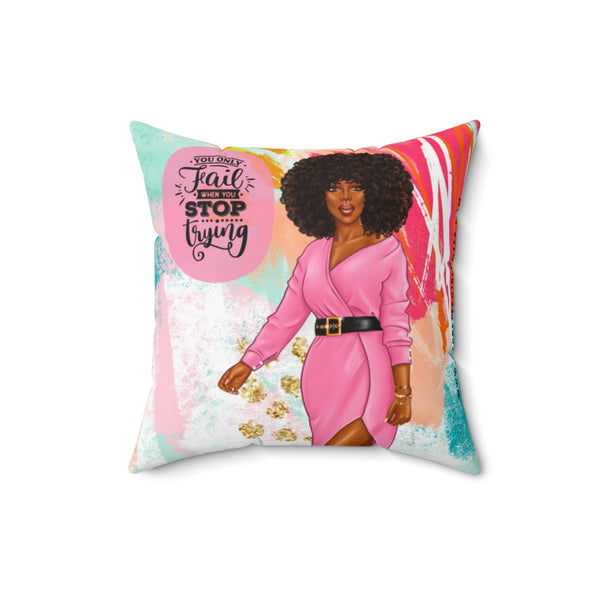 Never Give Up Pillow (Pink)
