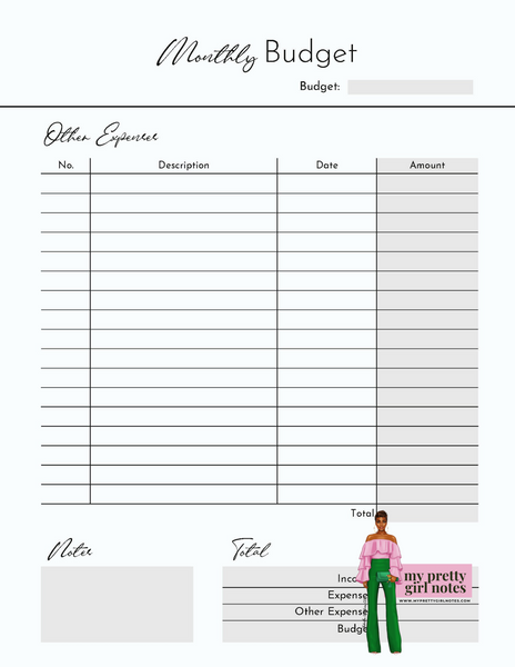 Build Your Empire: Undated Monthly Budget Planner - Black