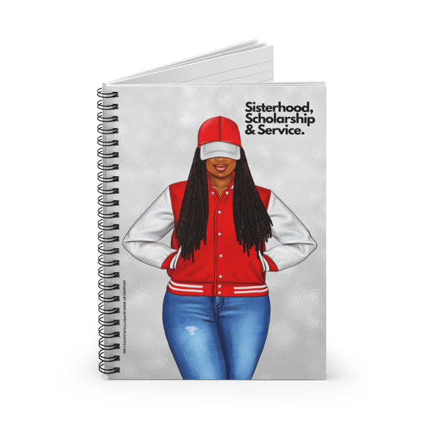 Sisterhood & Service Notebook - Red & White
