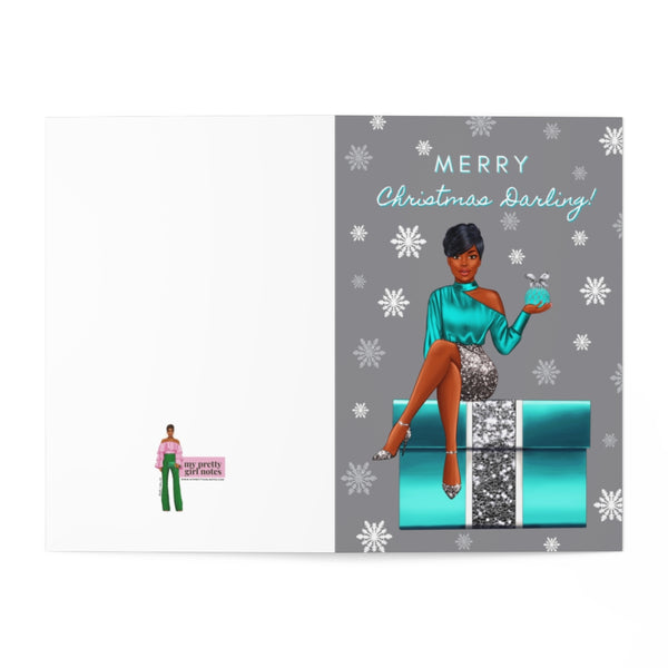 Holiday Greeting Cards: Merry Christmas Darling - Teal
