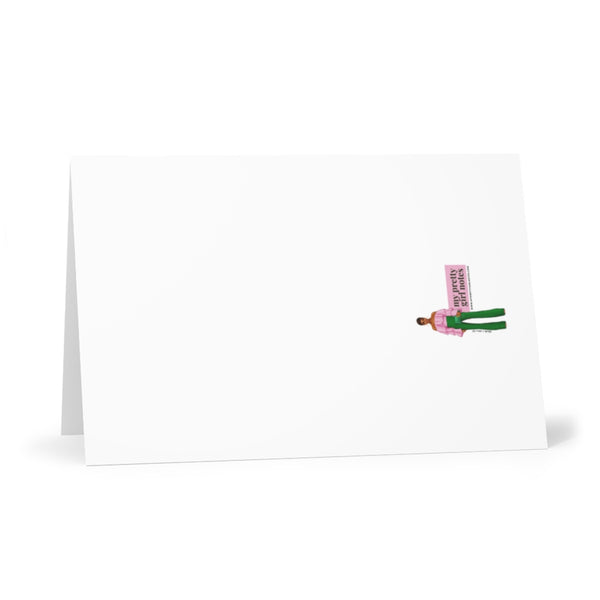 Christmas Greeting Cards: Coco by the Fireplace - Brown