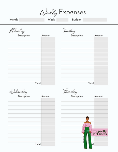 Build Your Empire: Undated Monthly Budget Planner - Black