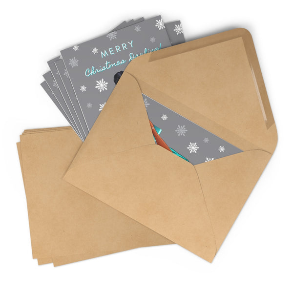 Holiday Greeting Cards: Merry Christmas Darling - Teal