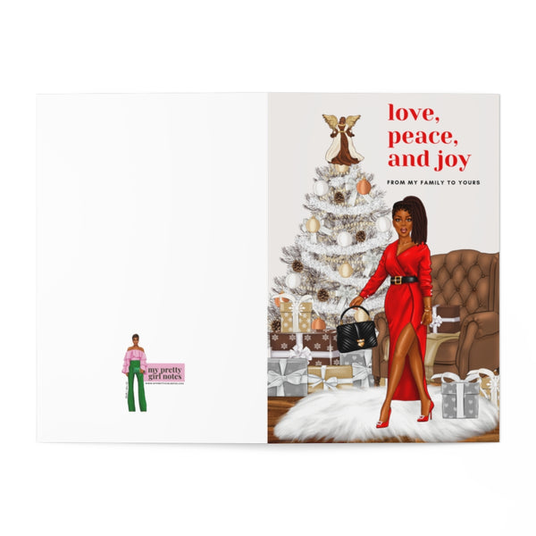 Holiday Greeting Cards: Love, Peace & Joy Holiday - Red
