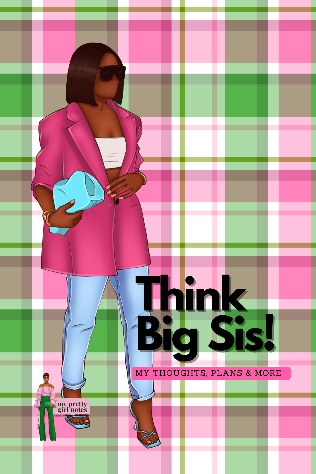 Think Big Sis! Spiral Notebook (Pink & Green)