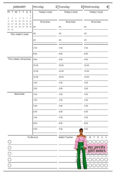 Never Stop Trying: 2023 Weekly Planner (Gold)