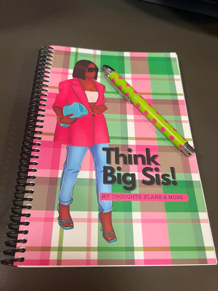 Think Big Sis! Spiral Notebook (Pink & Green)