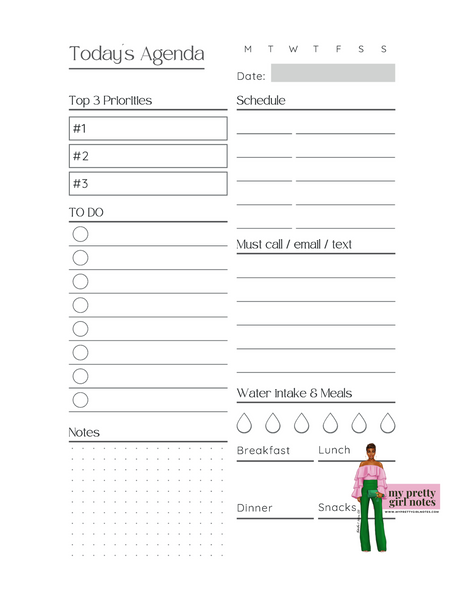 Create the Life of Your Dreams: Undated Daily Agenda Planner - Black