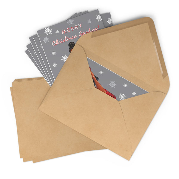 Holiday Greeting Cards: Merry Christmas Darling - Red