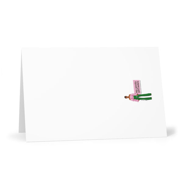 Christmas Greeting Cards: Pom Poms & Fuzzy Slippers - Gray