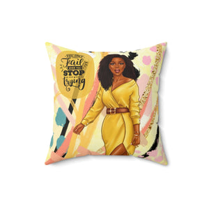 Never Give Up Pillow (Gold)