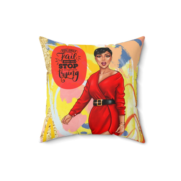 Never Give Up Pillow (Crimson)