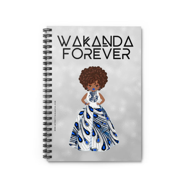 WAKANDA Forever Notebook - Blue (Brown Afro)