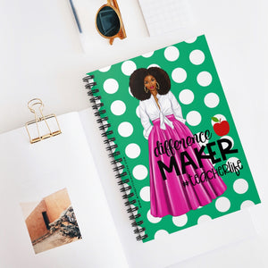 Difference Maker Notebook - Green Polka Dots
