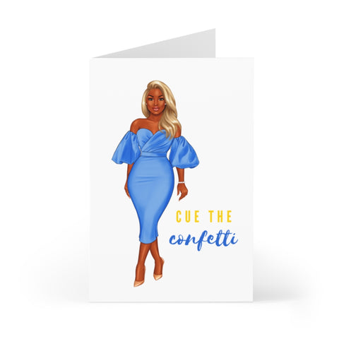 Blue Confetti Birthday Cards