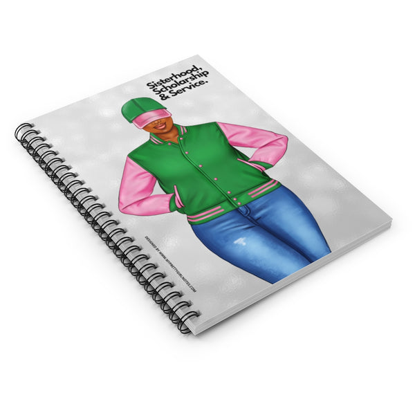 Sisterhood & Service Notebook - Pink & Green