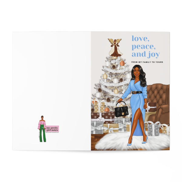 Holiday Greeting Cards: Love, Peace & Joy Holiday - Blue