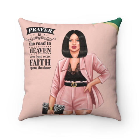 Prayer + Faith Opens Doors Pillow