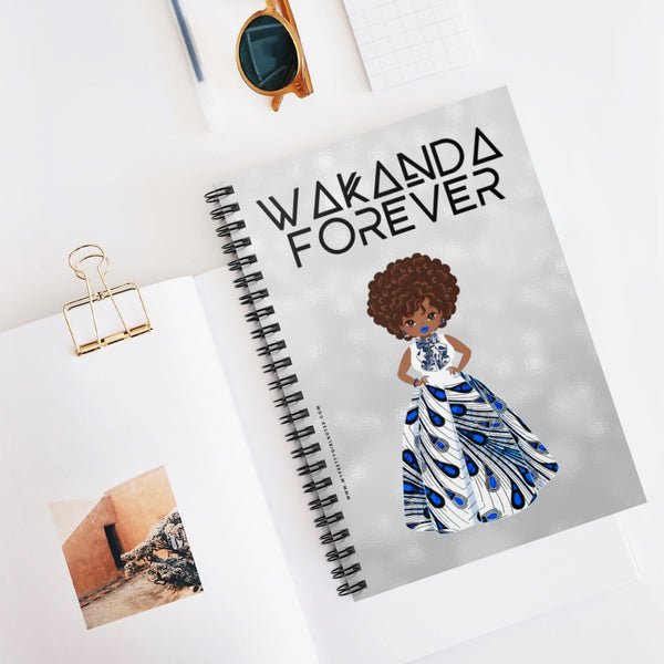 WAKANDA Forever Notebook - Blue (Brown Afro)