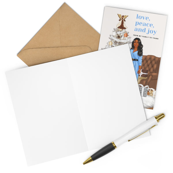 Holiday Greeting Cards: Love, Peace & Joy Holiday - Blue
