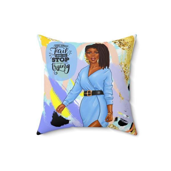 Never Give Up Pillow (Blue)