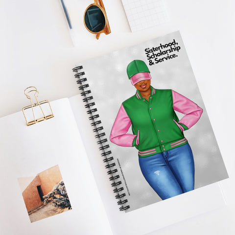 Sisterhood & Service Notebook - Pink & Green