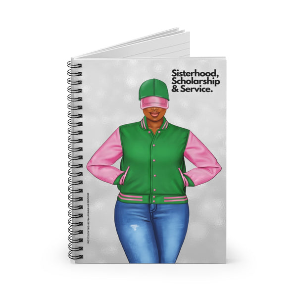 Sisterhood & Service Notebook - Pink & Green