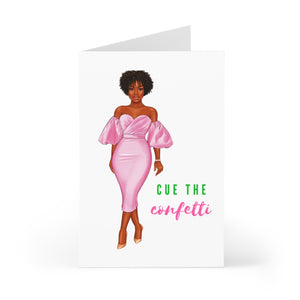 Pink Confetti Birthday Cards