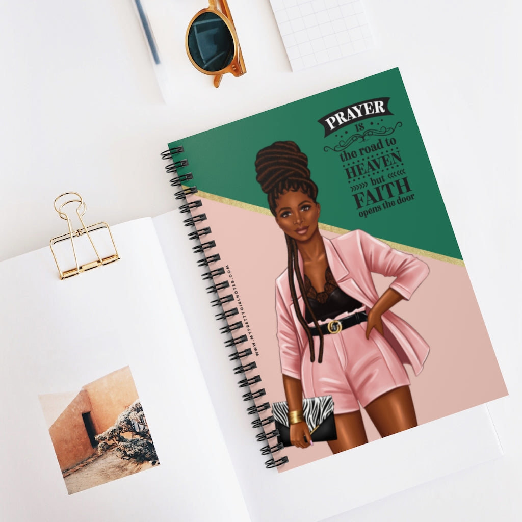 Prayer + Faith Opens Doors Notebook (Locs)