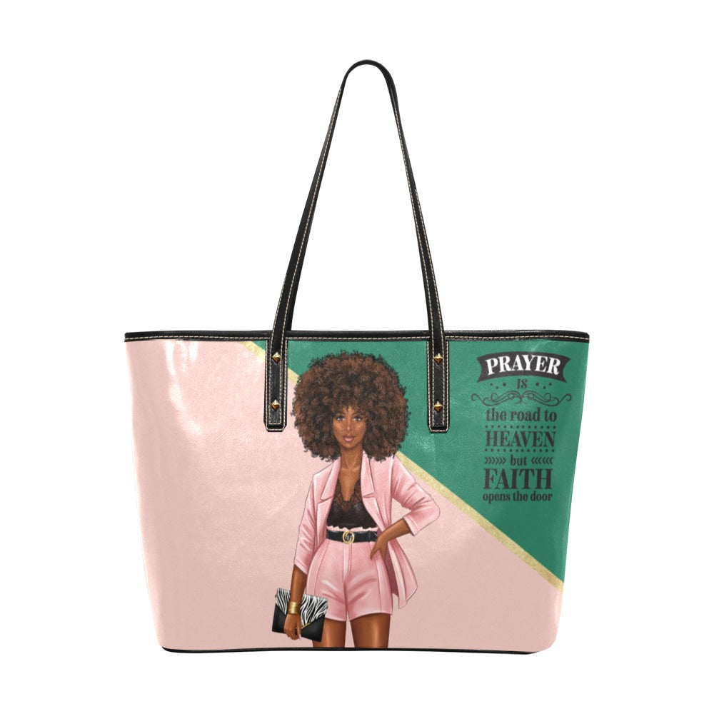 Prayer + Faith Tote Bag = Afro