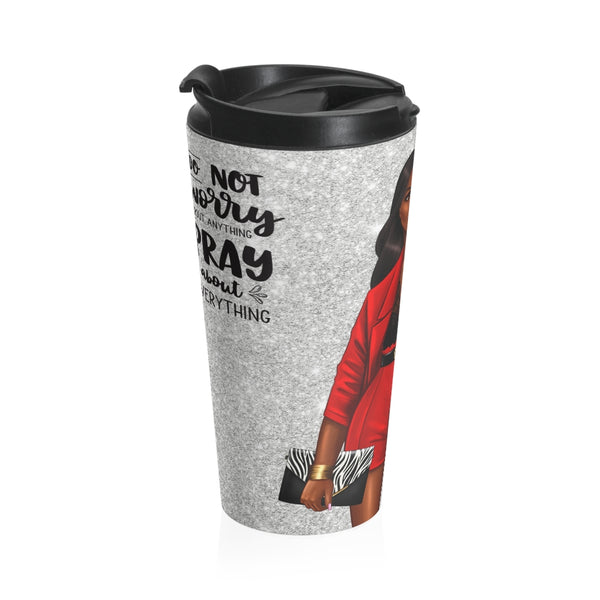 Pray More Worries Less Travel Mug