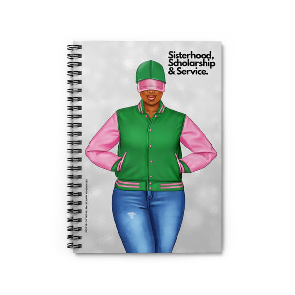 Sisterhood & Service Notebook - Pink & Green